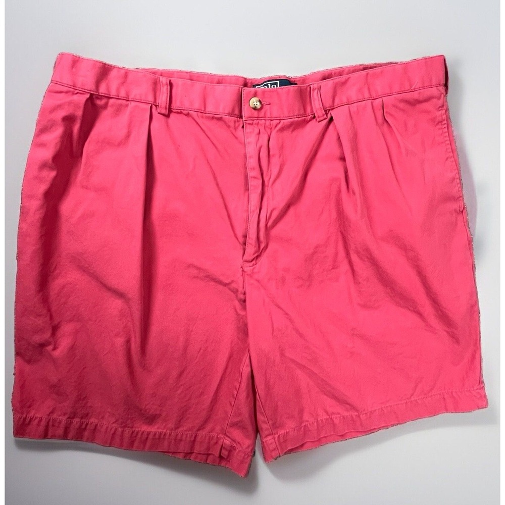 Polo‎ Ralph Lauren Tyler Short Mens 42 Red Pleated Chino Cotton Shorts